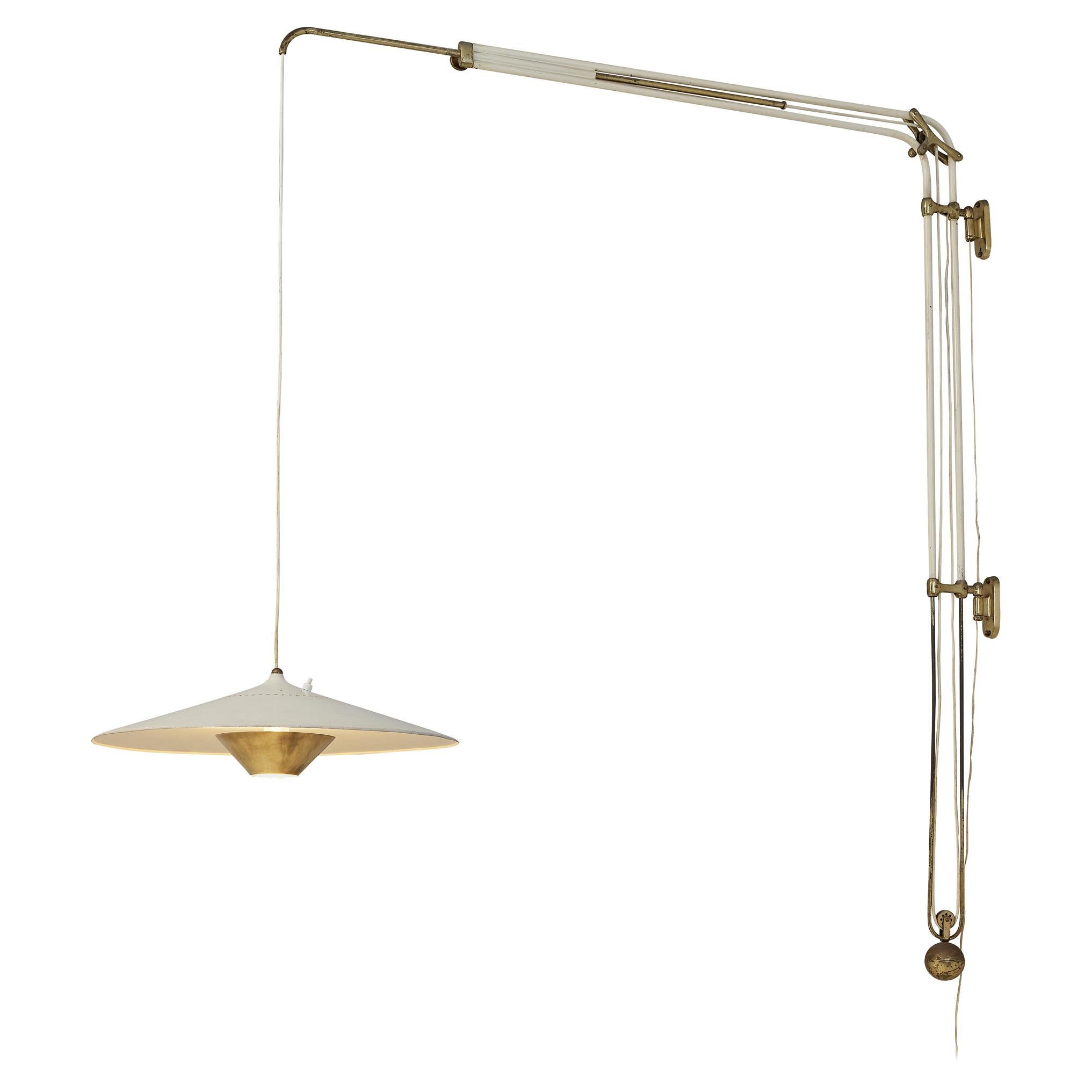Franco Buzzi for O-Luce Wall Light in Brass and Aluminum For Sale