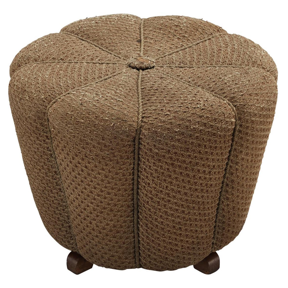Sgabello Jindrich Halabala con tappezzeria decorativa