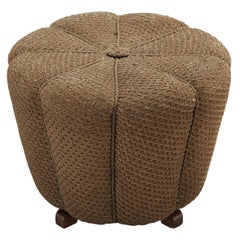 Jindrich Halabala Stool in Decorative Upholstery