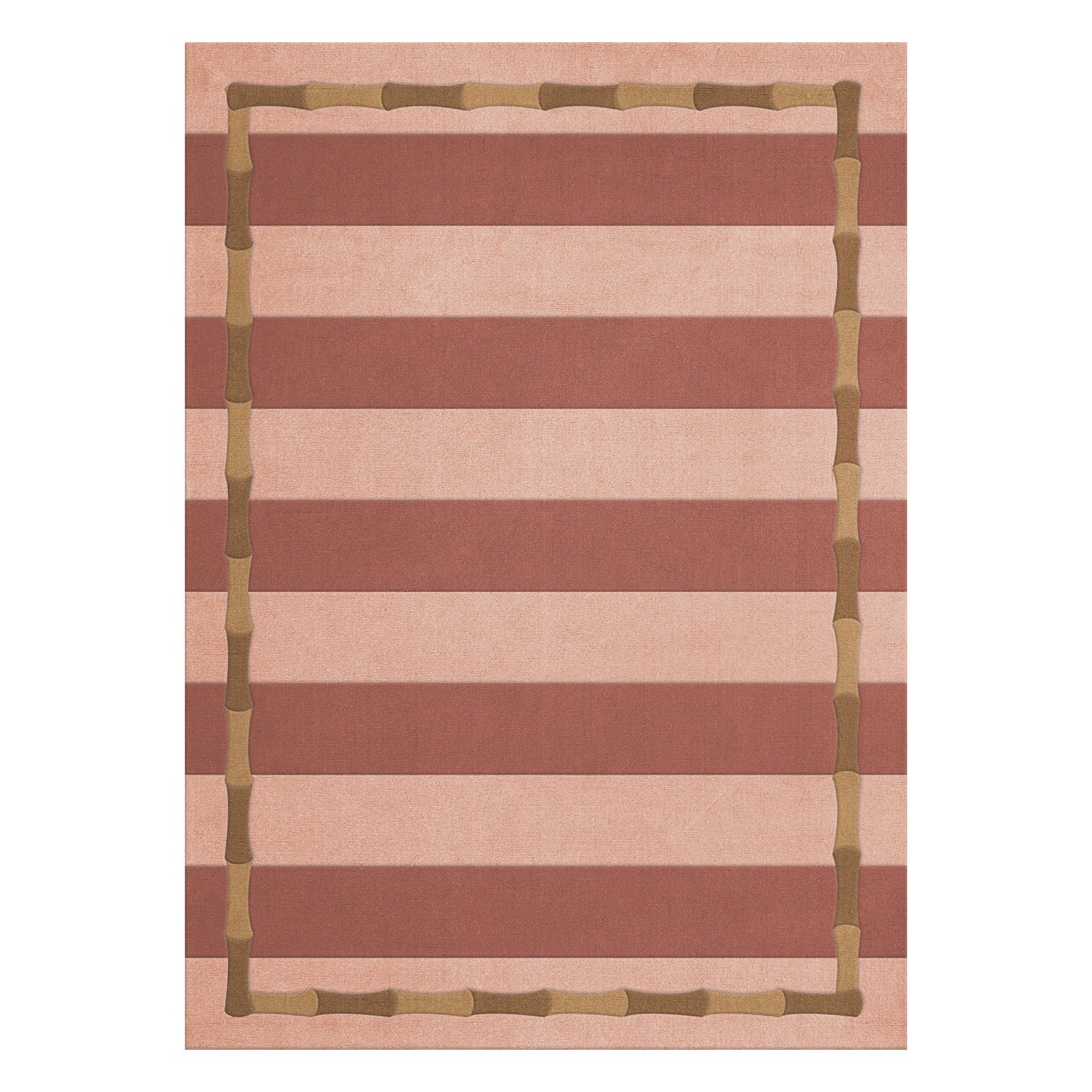 Alice Crawley Bamboo Stripe Wool Rug Terracotta