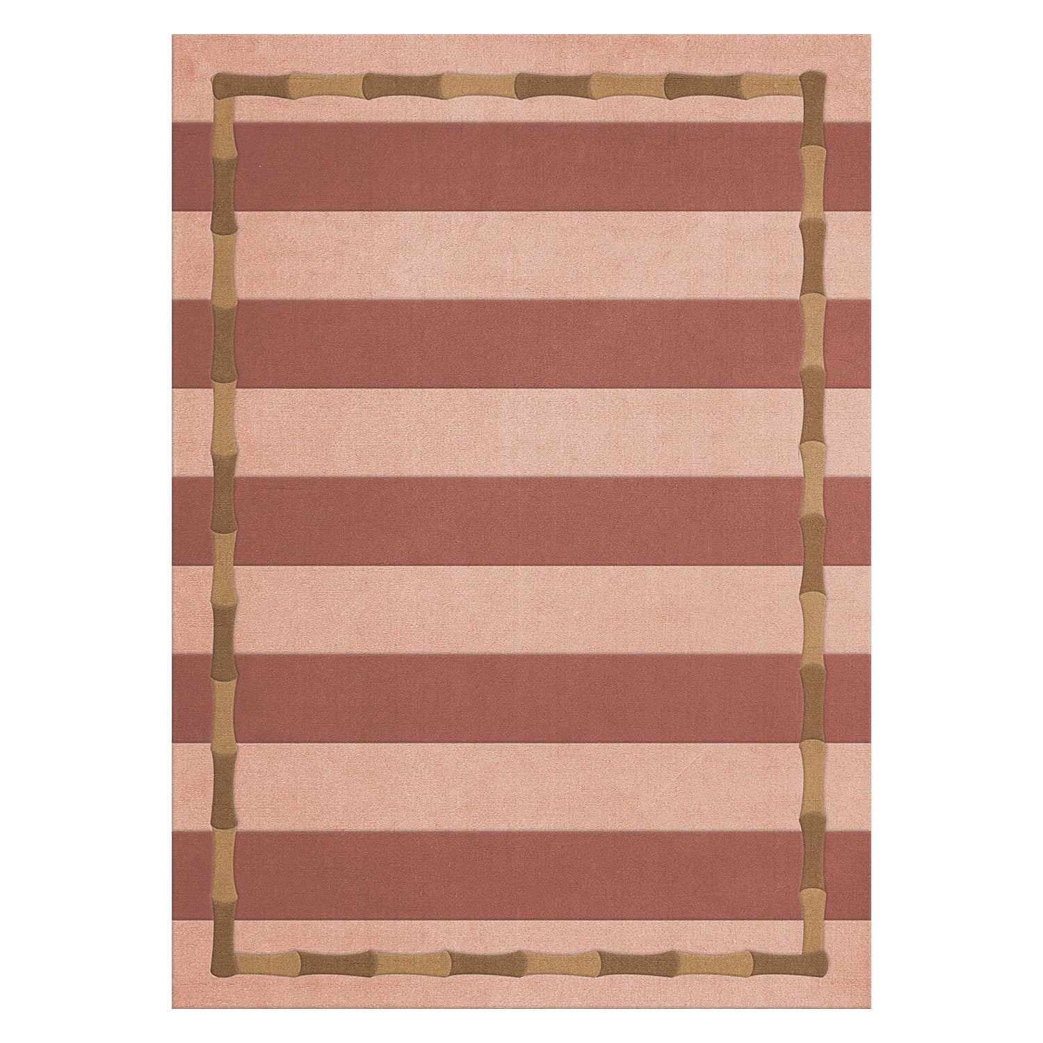 Alice Crawley Bamboo Stripe Wool Rug Terracotta