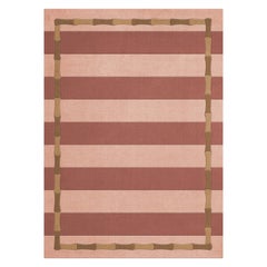 Alice Crawley Bamboo Stripe Wool Rug Terracotta