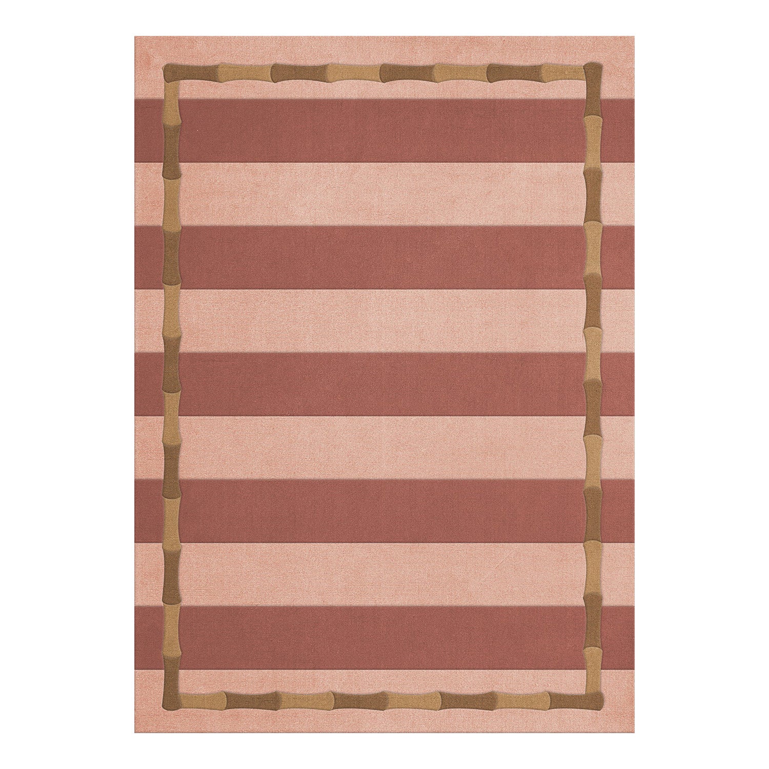 Alice Crawley Bamboo Stripe Wool Rug Terracotta