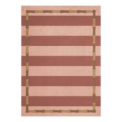 Alice Crawley Bamboo Stripe Wool Rug Terracotta