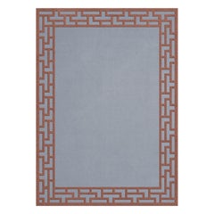 Alice Crawley Indochine Wool Rug Blue Rust