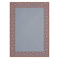 Alice Crawley Indochine Wool Rug Blue Rust