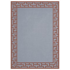 Alice Crawley Indochine Wool Rug Blue Rust