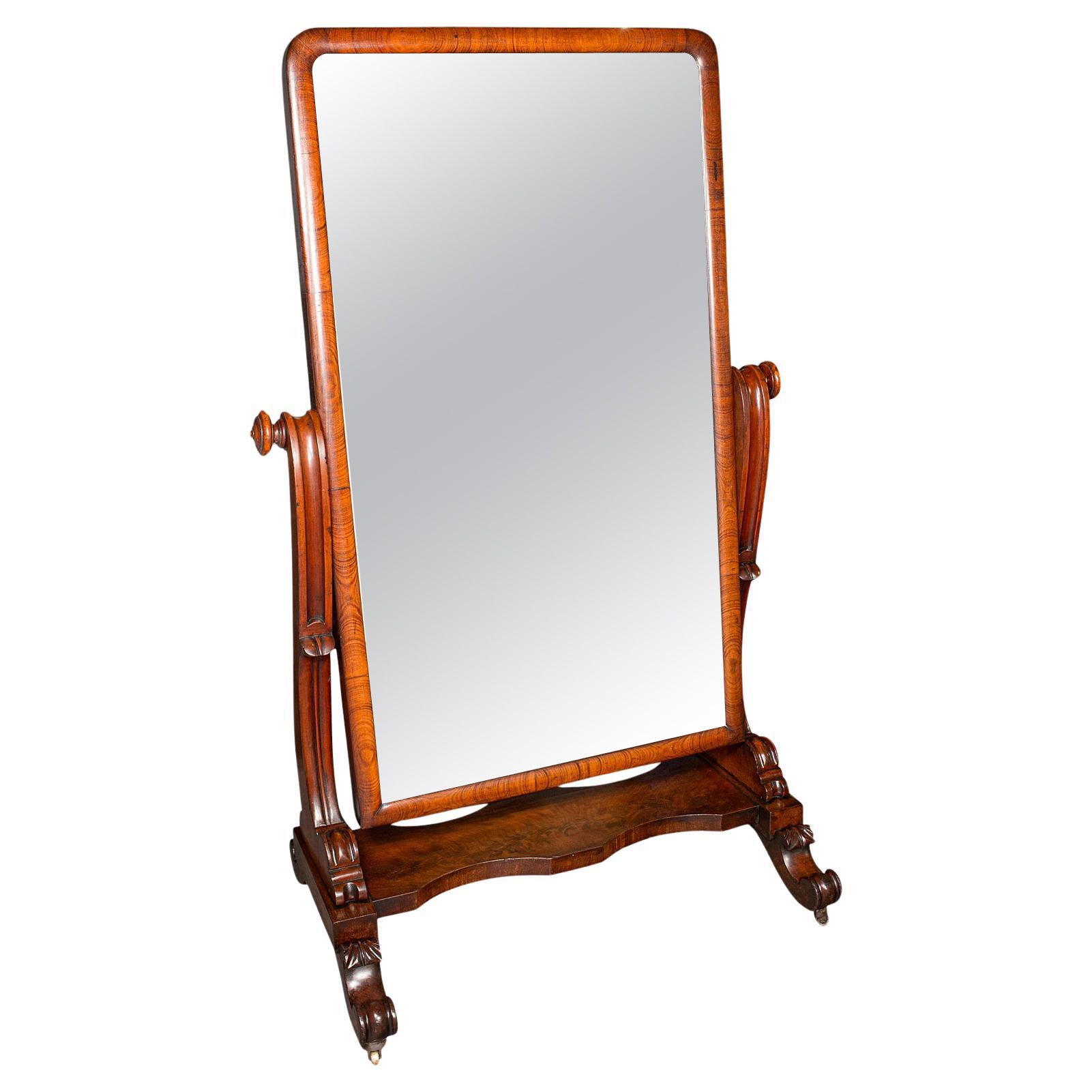Tall Antique Gentleman’s Outfitters Dressing Mirror, Cheval, Victorian, C.1840