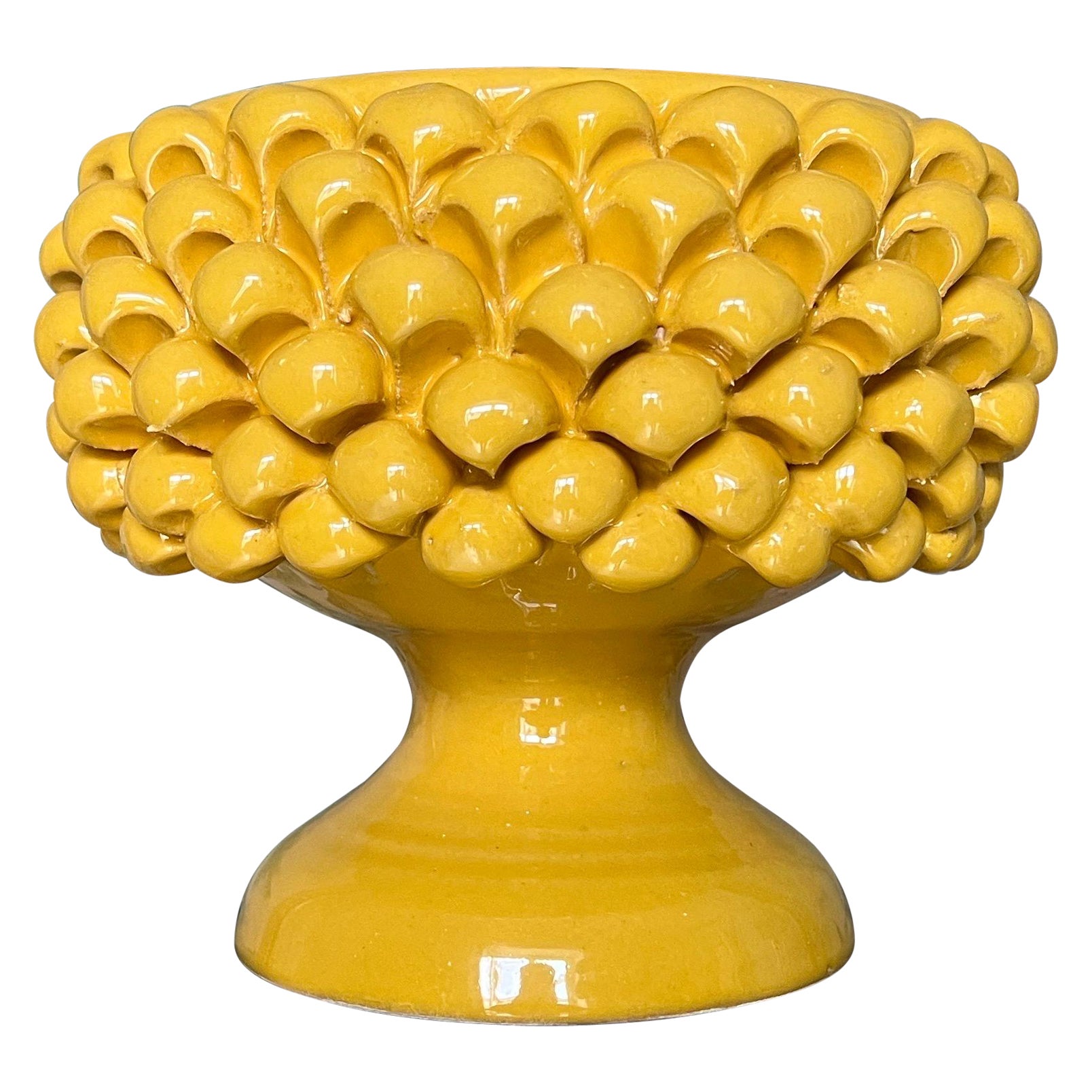 Bol centre de table en céramique sicilienne fabriqué à la main en vente