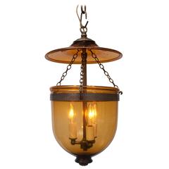 Amber Bell Jar Lantern