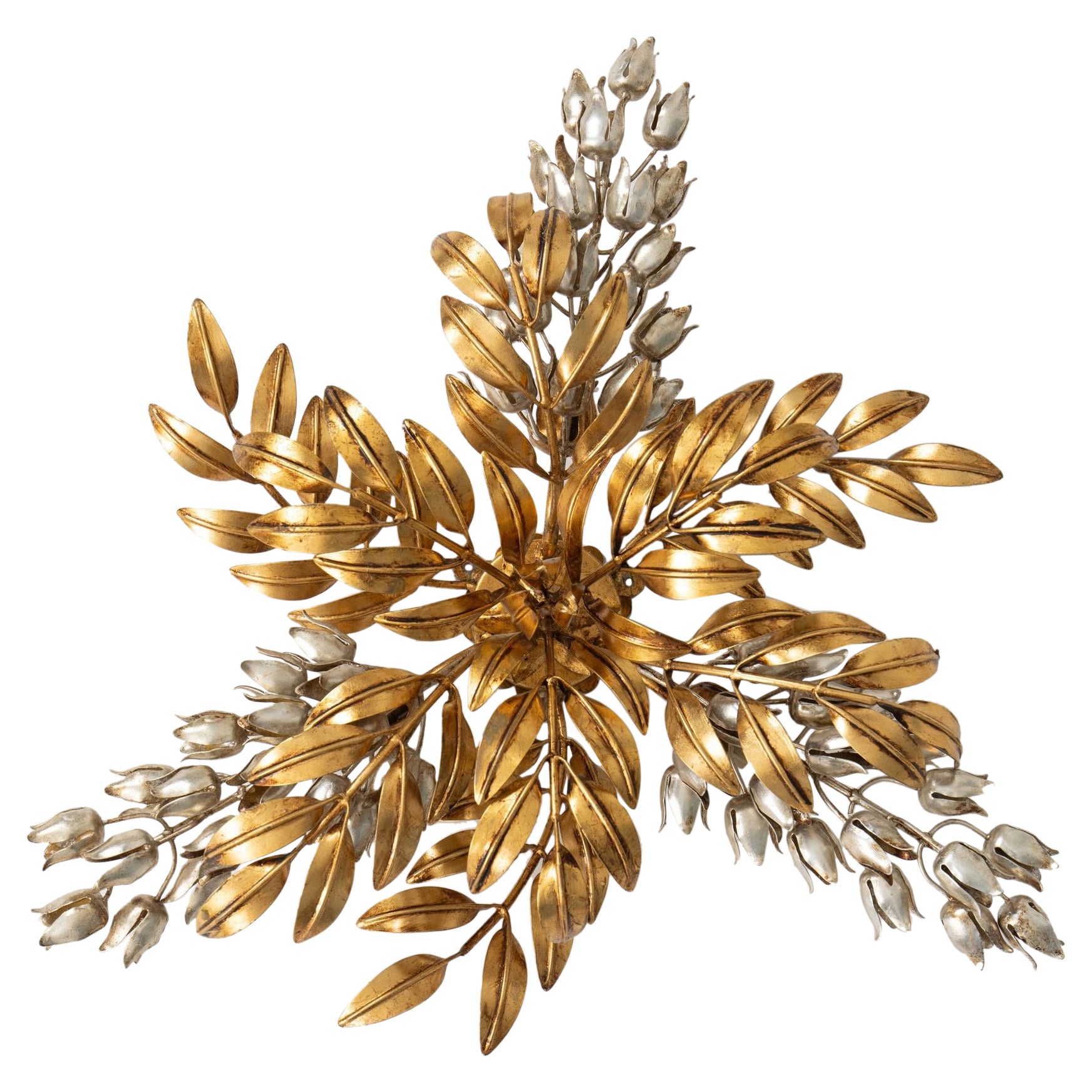 Mid Century German Ceiling Light or Wall Sconce Appliqué by Hans Kögl For Sale