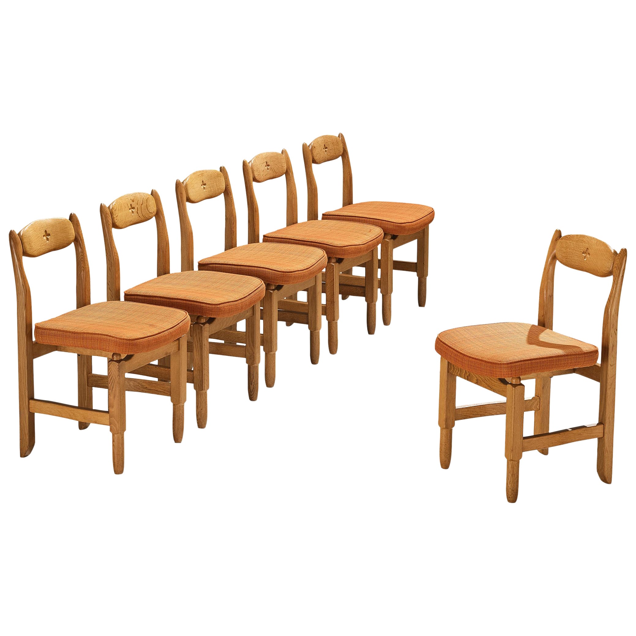 Guillerme & Chambron for Votre Maison 'Lorraine' Chairs in Oak For Sale