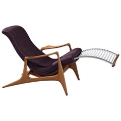 Chaise inclinable multipositions Vladimir Kagan pour Dreyfuss en teck