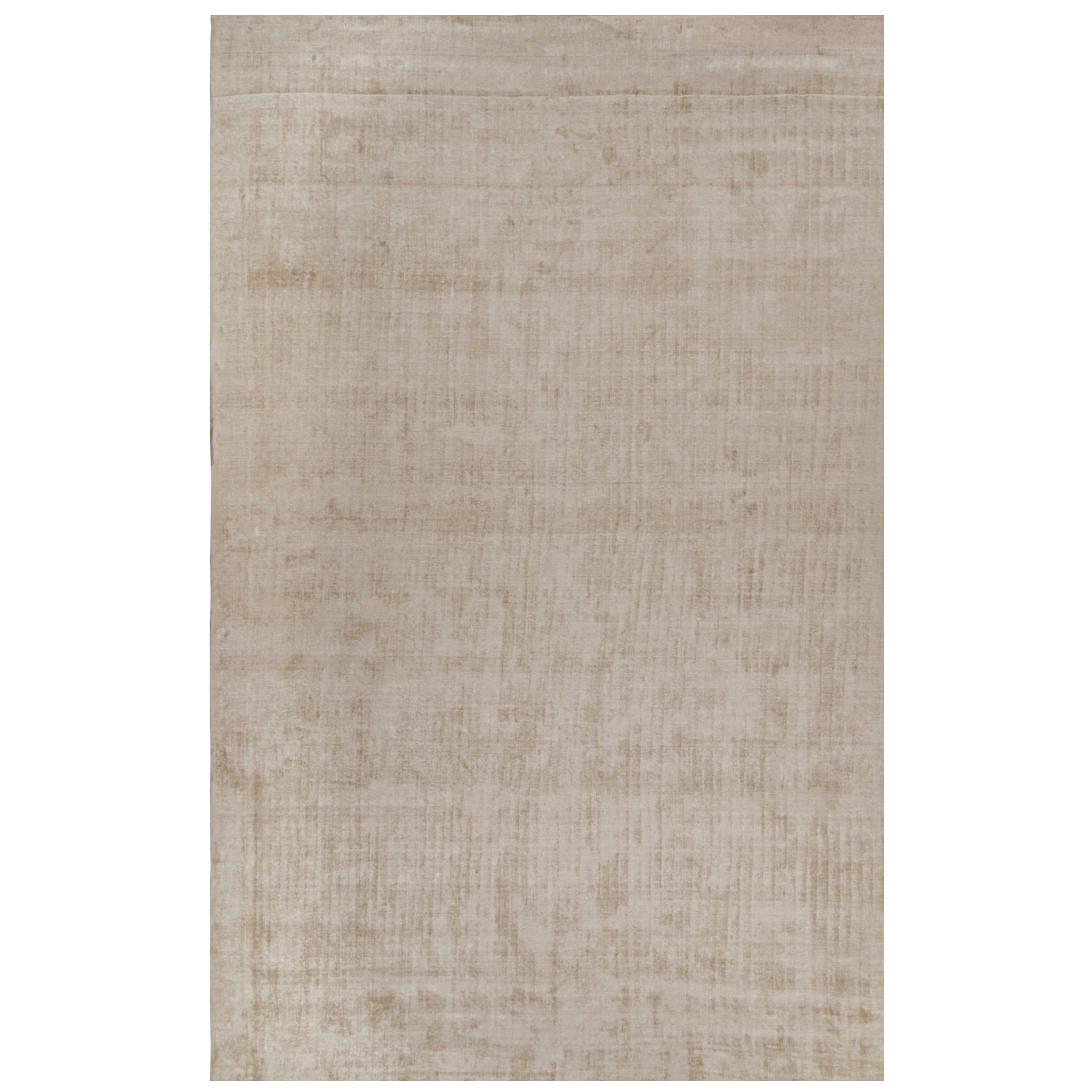 Rug & Kilim’s Modern Rug in Solid Beige For Sale