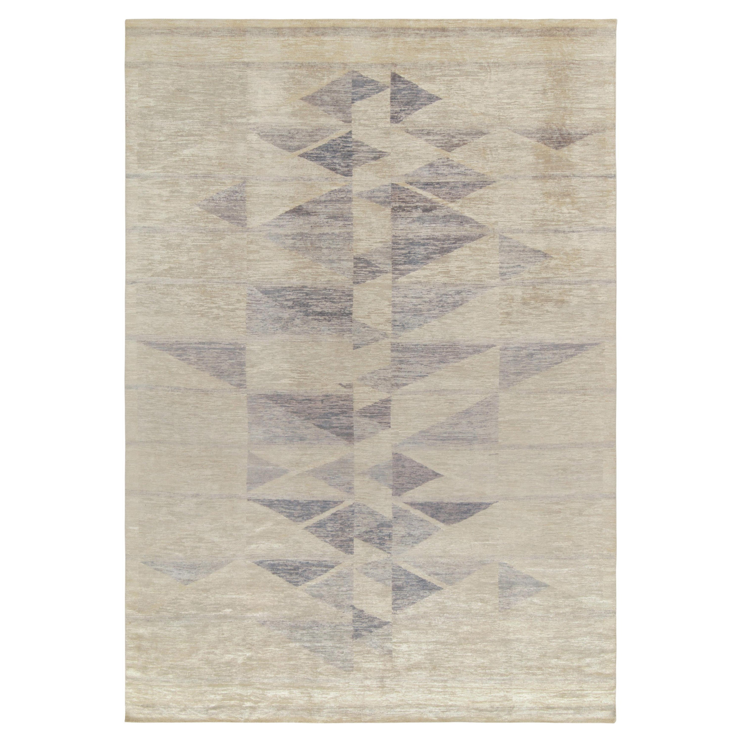 Rug & Kilim: Tappeto Deco in stile scandinavo con motivo geometrico grigio e blu