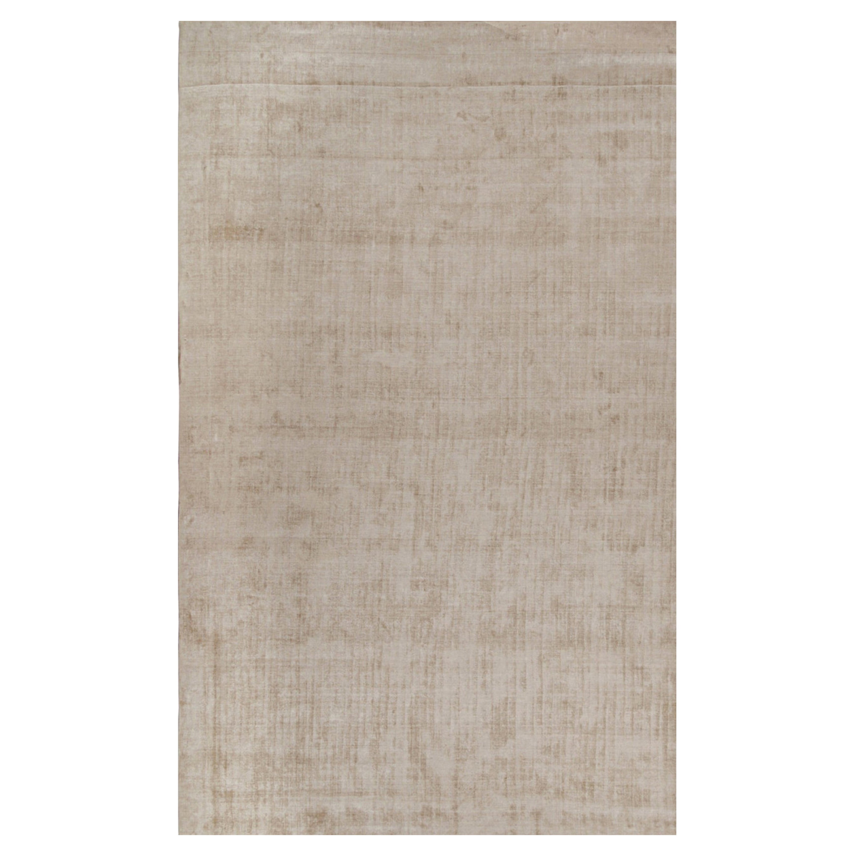 Rug & Kilim’s Modern Rug in Solid Beige For Sale
