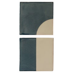 Tiles Door Blue Ceramic Decorative Wall Lamp by Violaine d'Harcourt