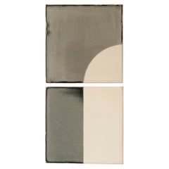 Tiles Door Grey Ceramic Decorative Wall Lamp by Violaine d'Harcourt