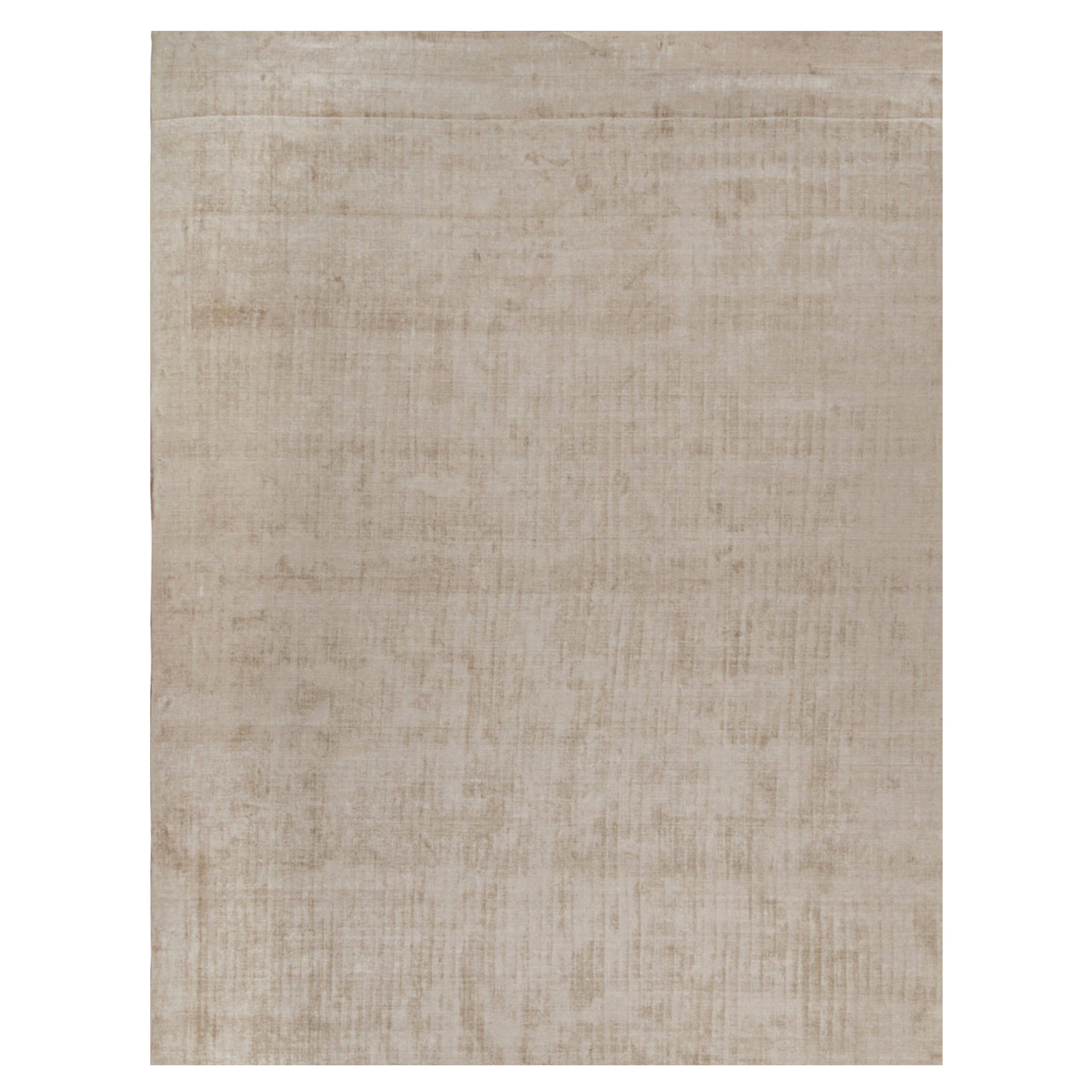 Rug & Kilim’s Modern Rug in Solid Beige For Sale