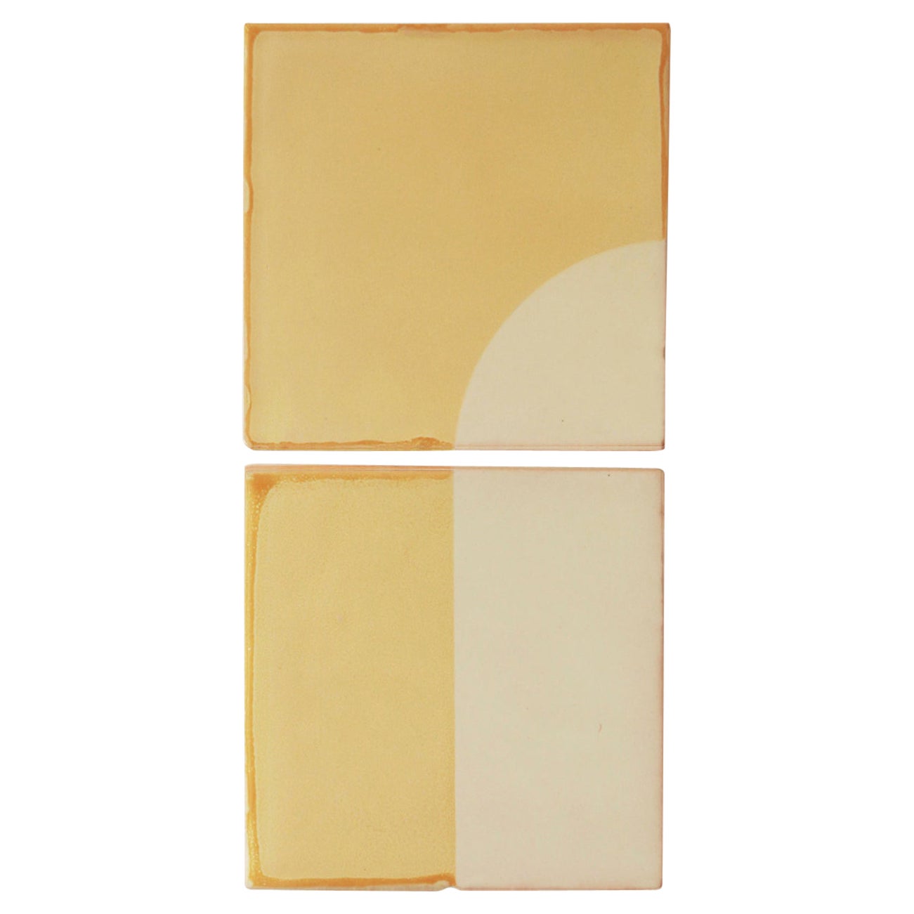 Tiles Door Yellow Ceramic Decorative Wall Lamp by Violaine d'Harcourt