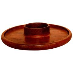 Round Teak Tray by Dansk, Scandinavian Mid-Century Danish Modern