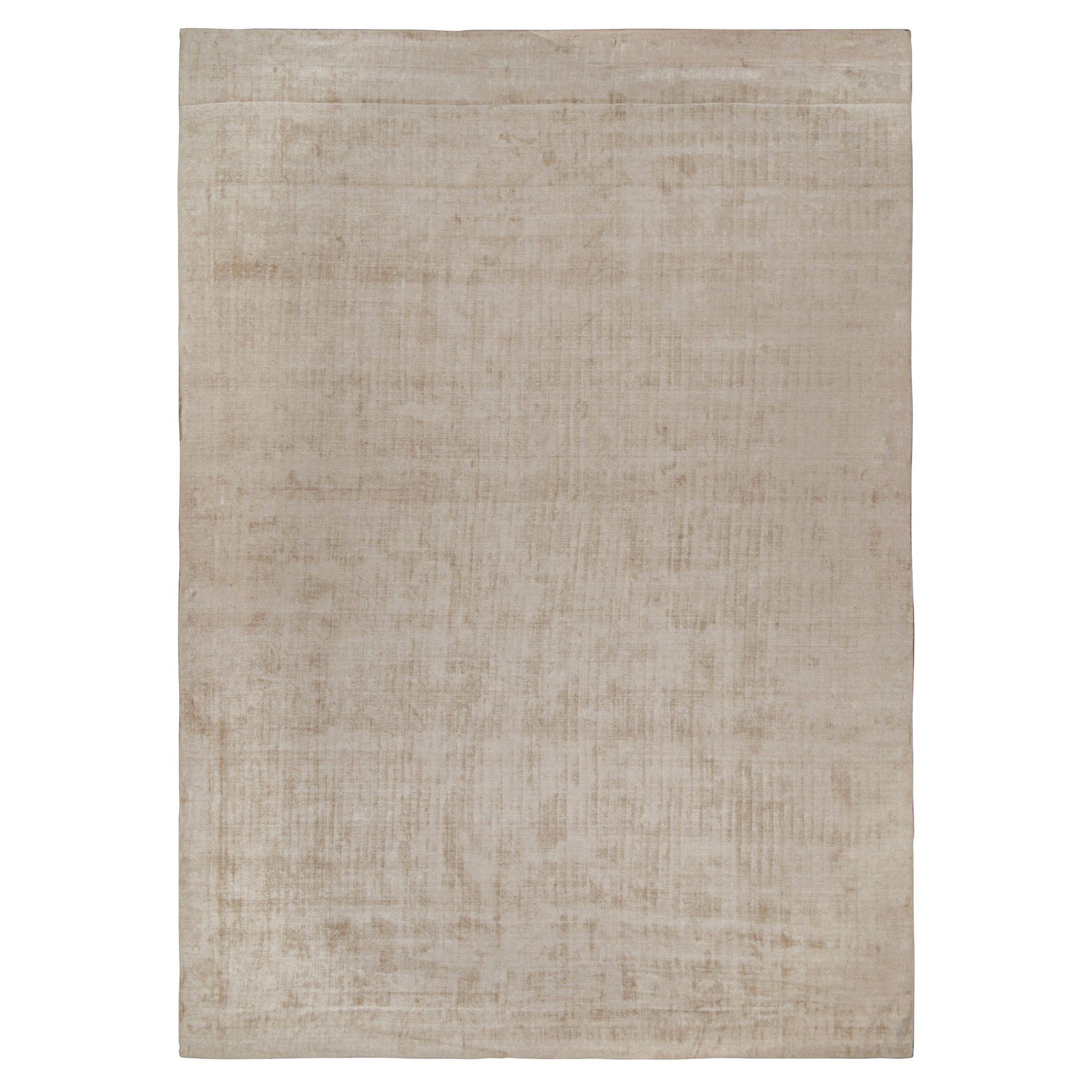 Rug & Kilim’s Modern Rug in Solid Beige For Sale