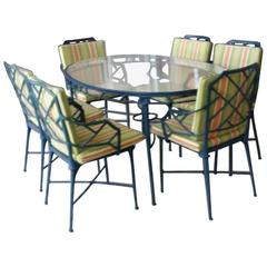 9 St. Braun Jordanien Calcutta Patio Set Esstisch Arm Stühle Ende Tische Bambus