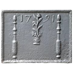 18th Century Pillars with Flower Vase Fireback