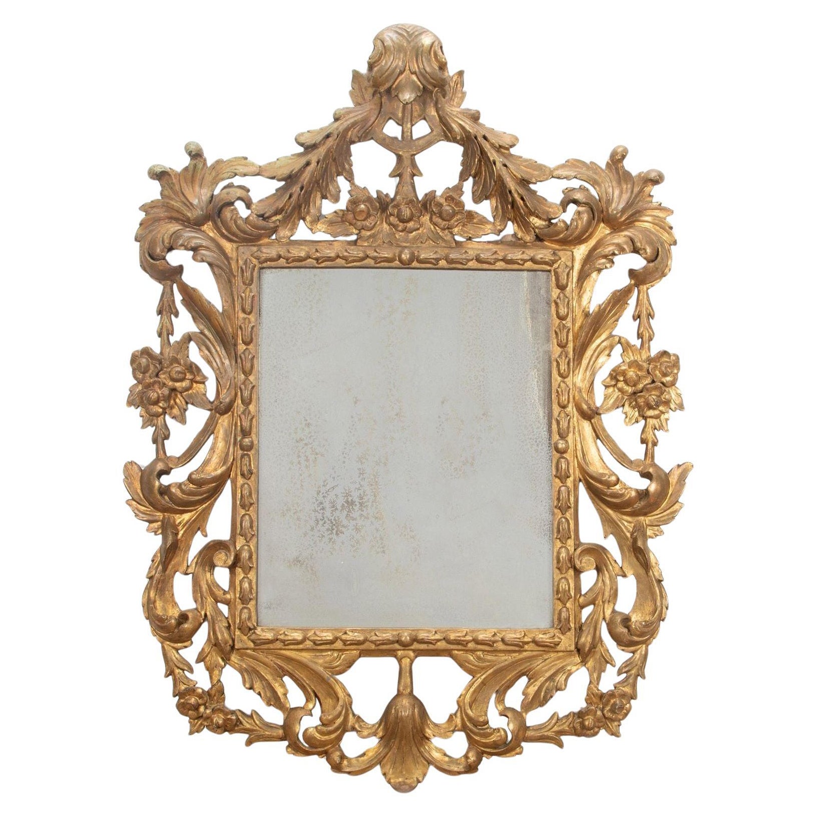 Large 19th Century Italian Gilt Baroque Mirror