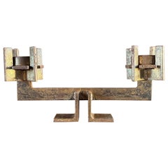 Modernist Blacksmith Welded Iron Candelabra, United States, c.1970