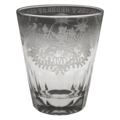 Antique Independent Order of Oddfellows Engraved Tumbler c1839