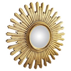 Vintage Golden Sunburst Mirror, 1960s