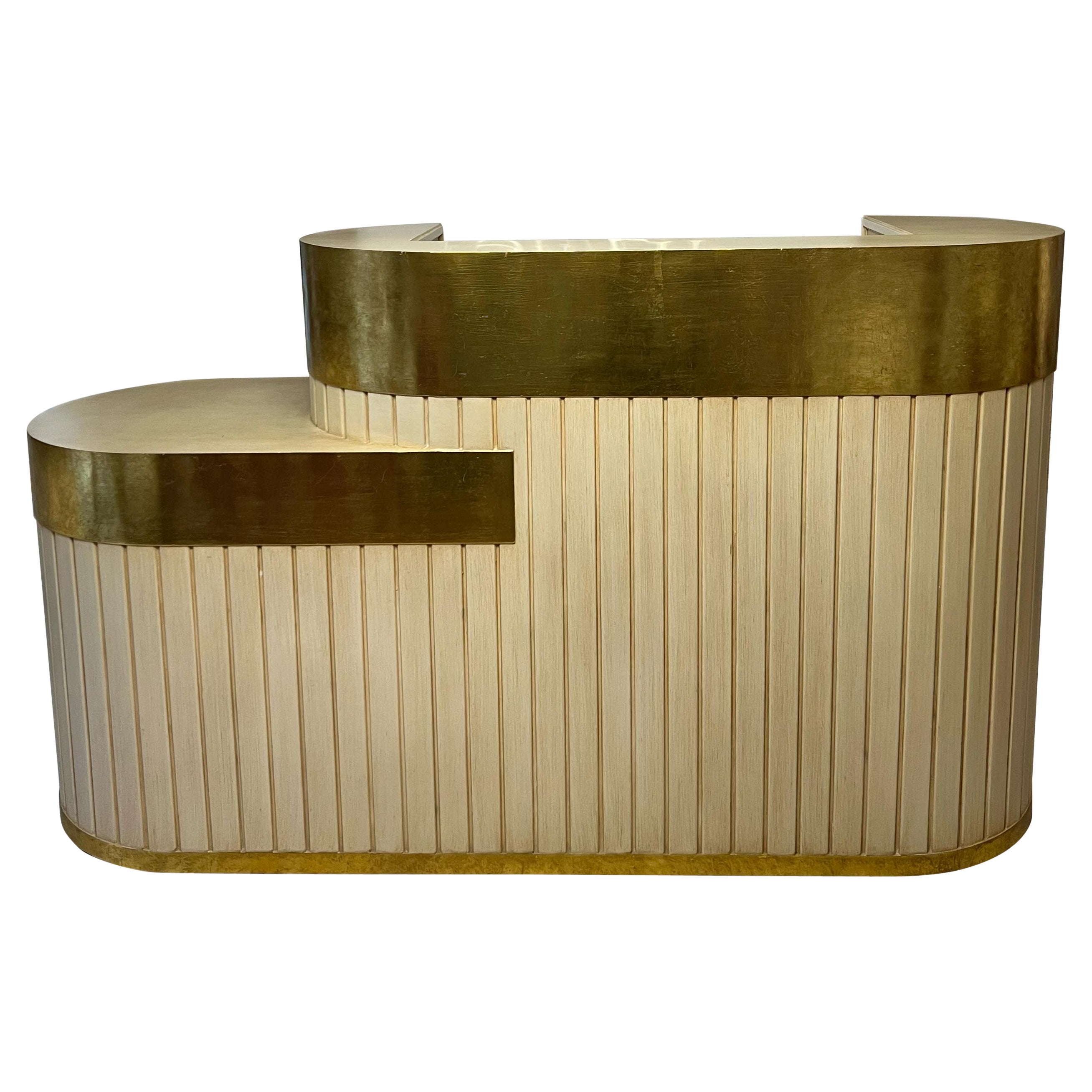 Mostrador de recepción / barra de lujo de madera maciza con pan de oro