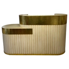 Luxury reception counter / bar made of solid wood with gold leaf