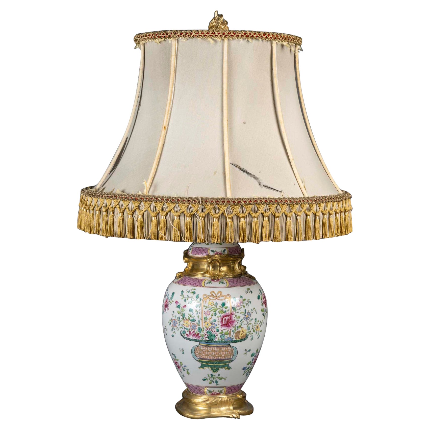 Chinesische Ingwerglas-Lampe aus Samson-Porzellan im Famille-Rose-Stil des 19. Jahrhunderts
