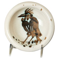 Edition Picasso, Oiseau à la huppe, cendrier rond tourné, 1952.