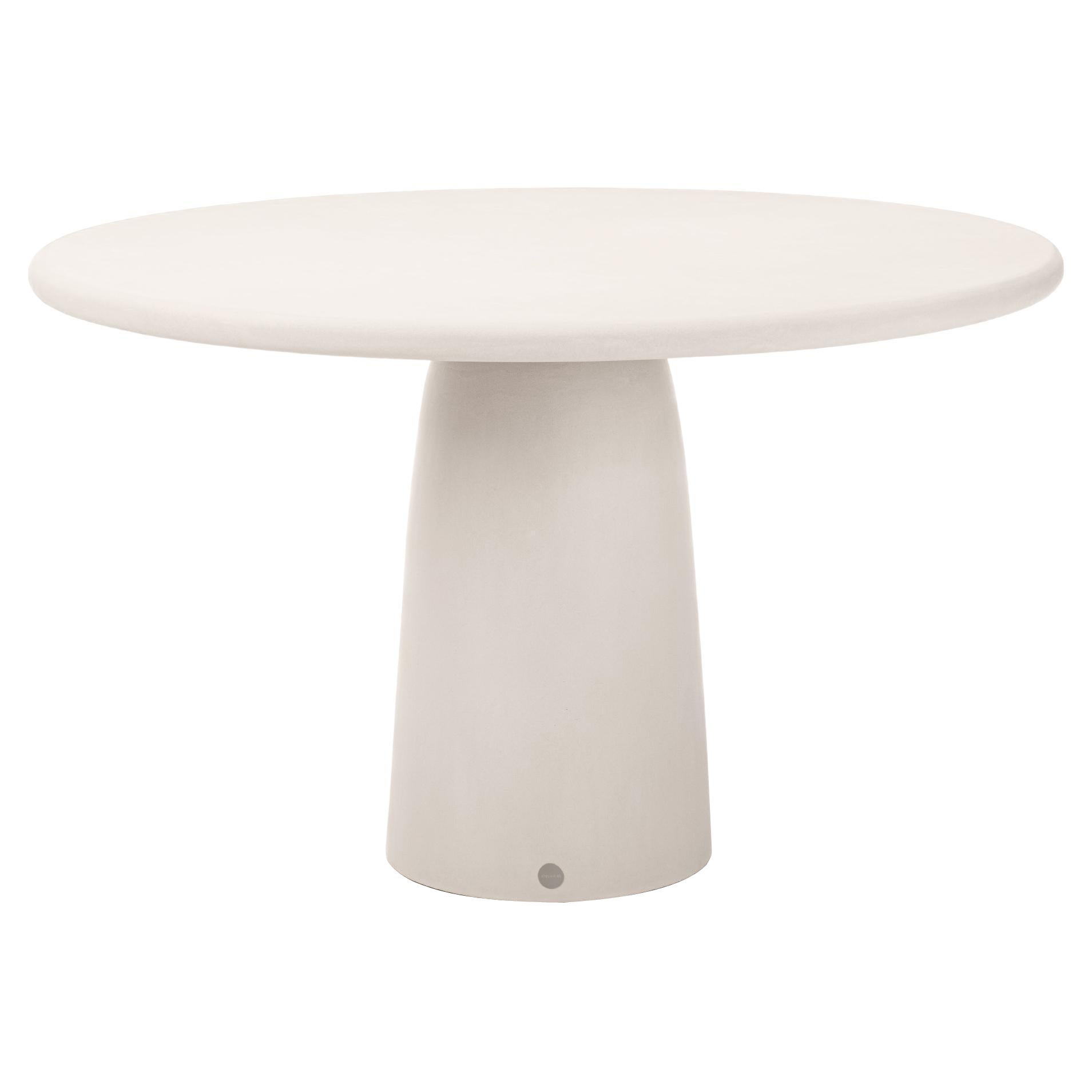 Contemporary Round Natural Plaster "Menhir" Table 100cm by Isabelle Beaumont