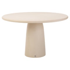 Contemporary Round Natural Plaster "Menhir" Table 100cm by Isabelle Beaumont