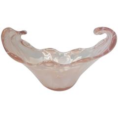 Pink and White Murano Centerpiece Bowl
