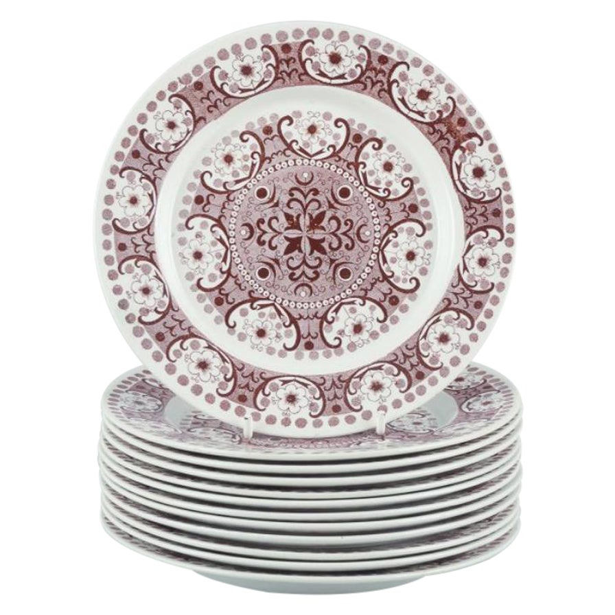 Raija Uosikkinen para Arabia, Finlandia. Conjunto de doce platos de loza "Ali".
