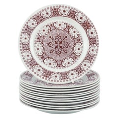 Raija Uosikkinen para Arabia, Finlandia. Conjunto de doce platos de loza "Ali".