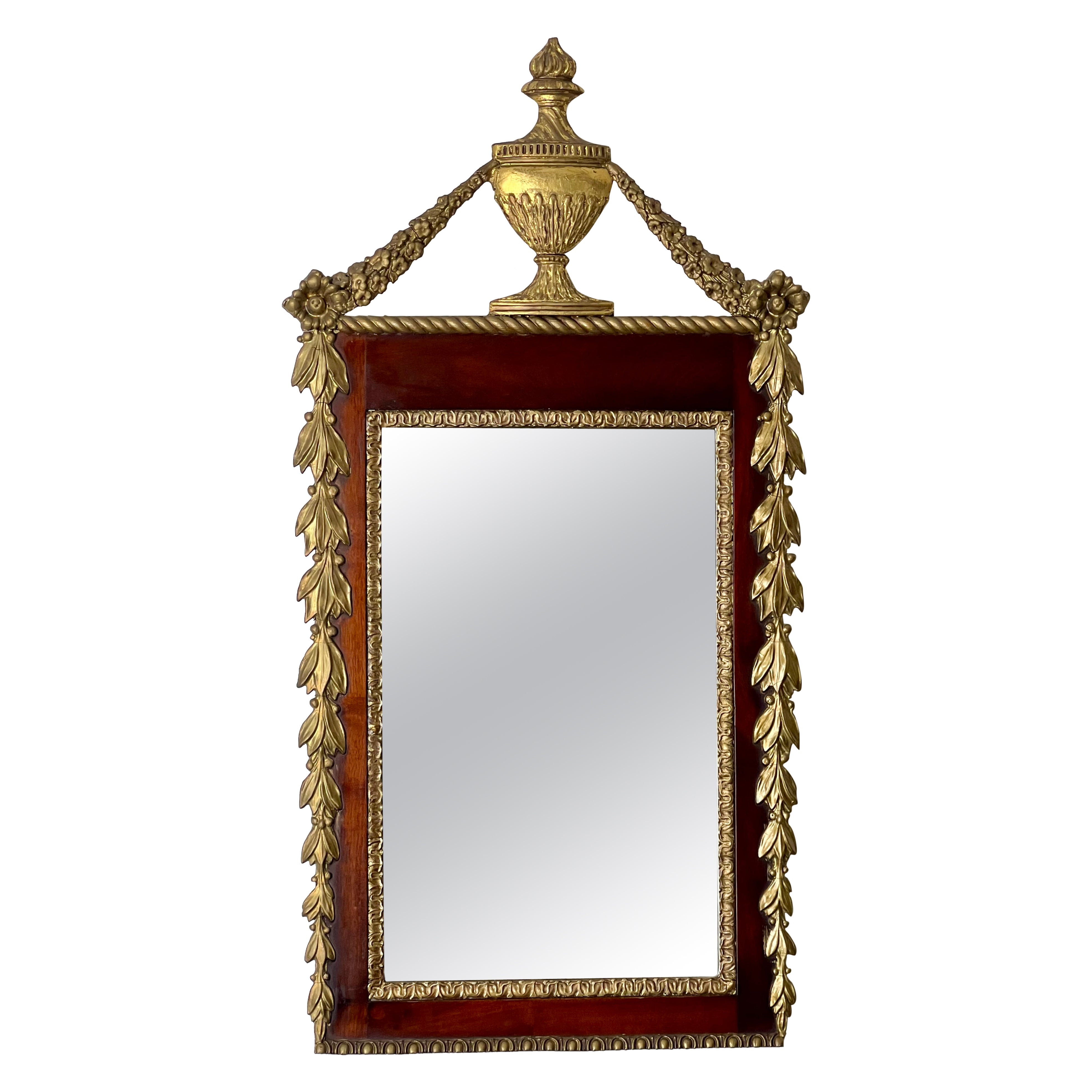 Fino Espejo de Pared Dorado Antiguo Periodo Federal c. 1830 en venta