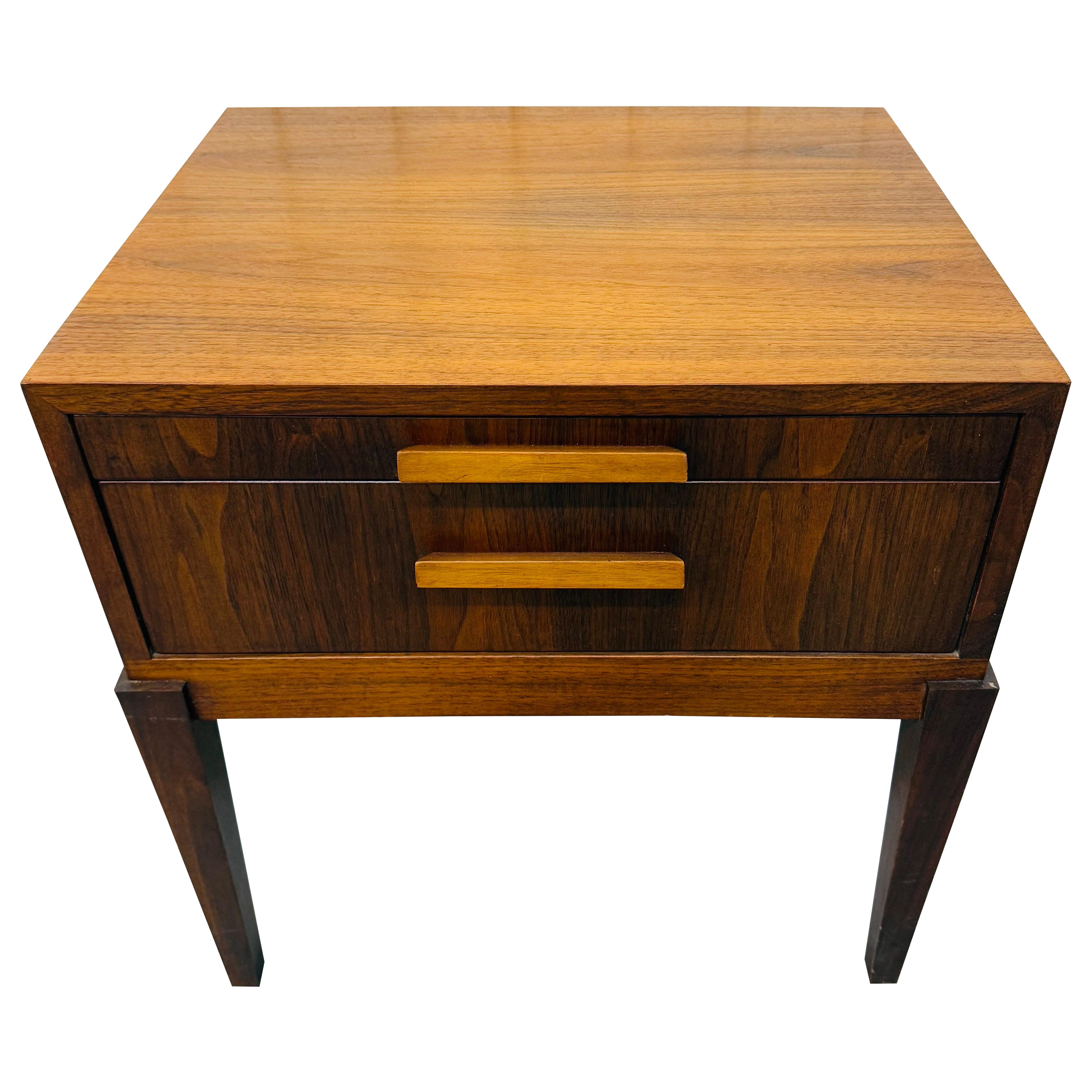 Mid-Century Modern Elegette Walnut Nightstand