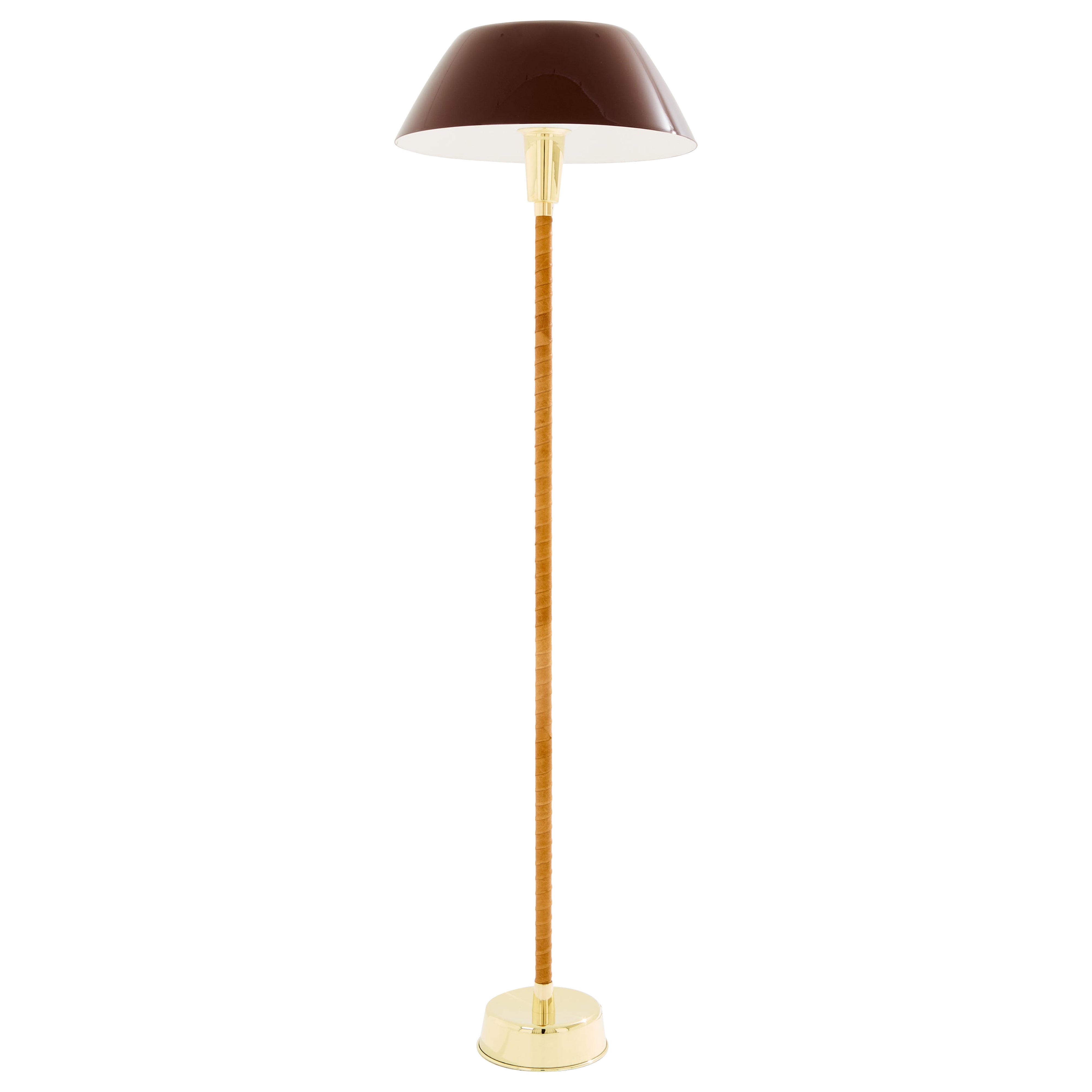 Lisa Johansson-Pape Ihanne floor lamp brass leather 1950