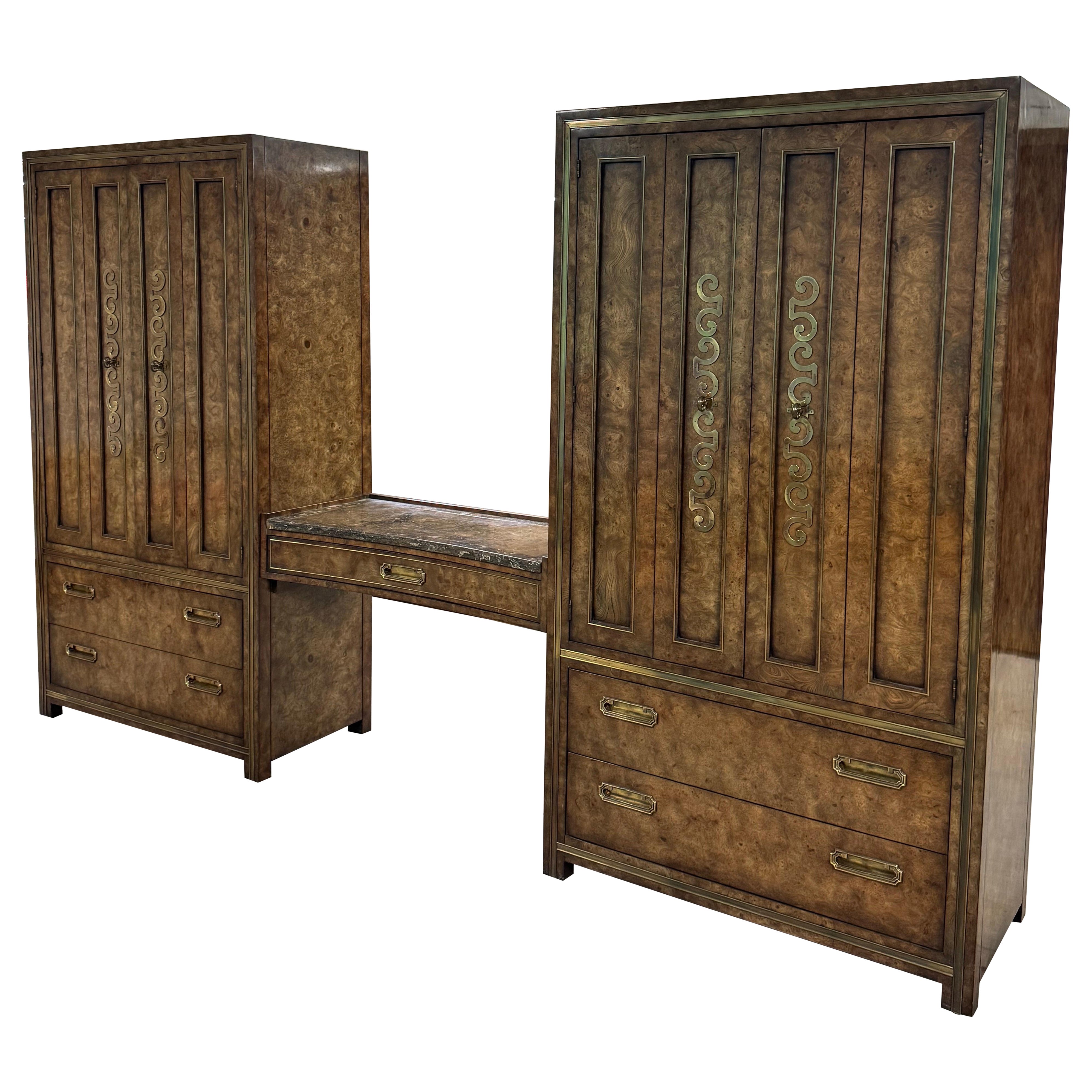 Mastercraft Twin Wardrobes With Built in Vanity/Desk, a Set For Sale