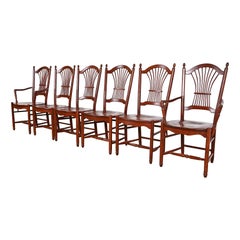 Shaker Solid Cherry Wood Dining Chairs, Set of Six