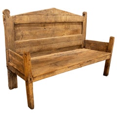Panchina rustica in legno massiccio del 1850 - stile tradizionale di campagna