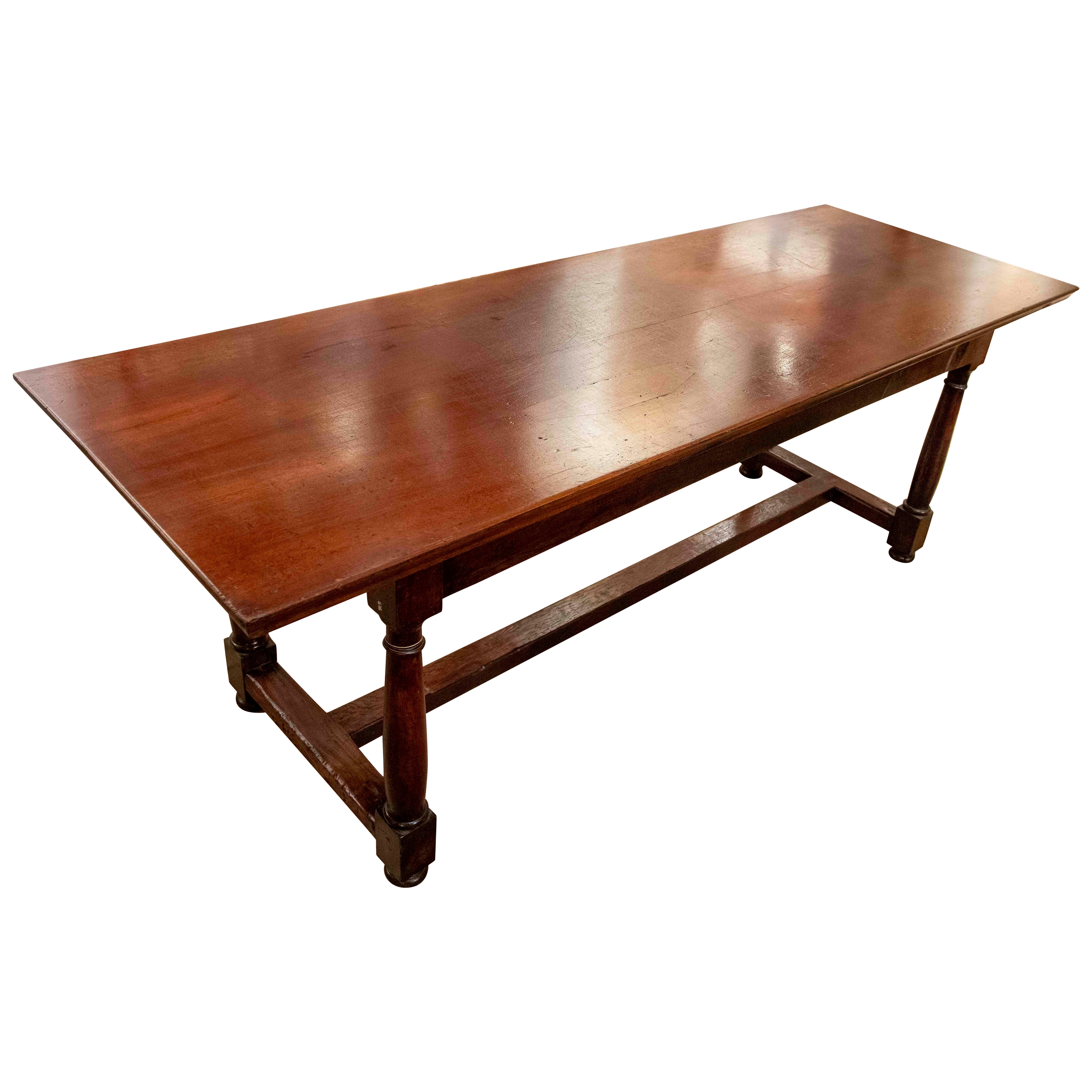 1850s Classic Style Rectangular Dining Table in Solid Wood For Sale