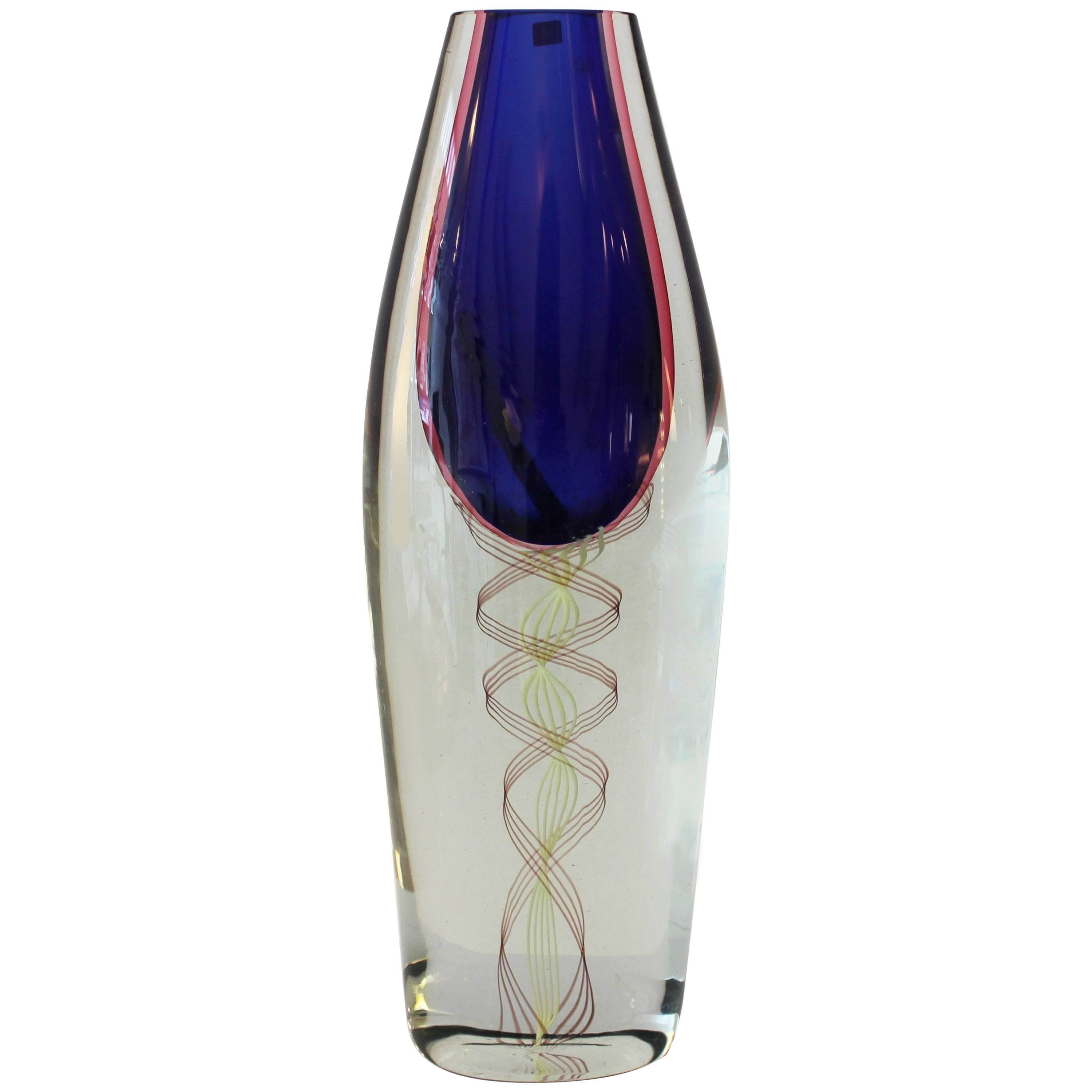 Gaspari for Salviati Glass Vase For Sale