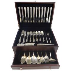 Damask Rose by Oneida Sterling Silver Flatware Set for 12 Service 69 Pieces